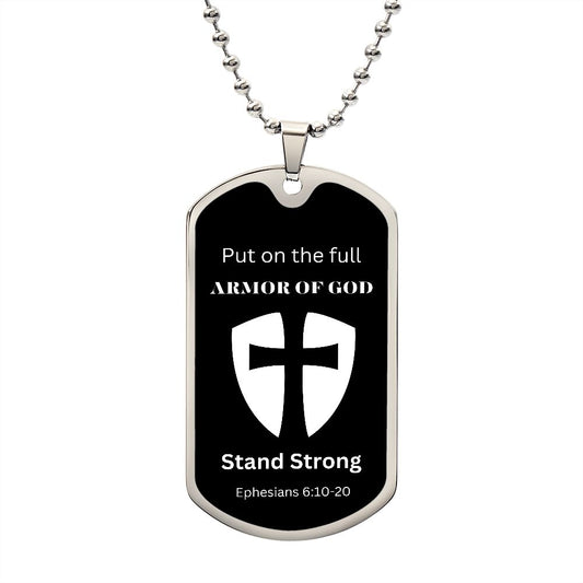 Armor of God | Dog Tag (Personal engraving option on back, additional $15)